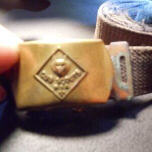 Vintage Cub Scouts Of America Brass Buckle And Belt 36"